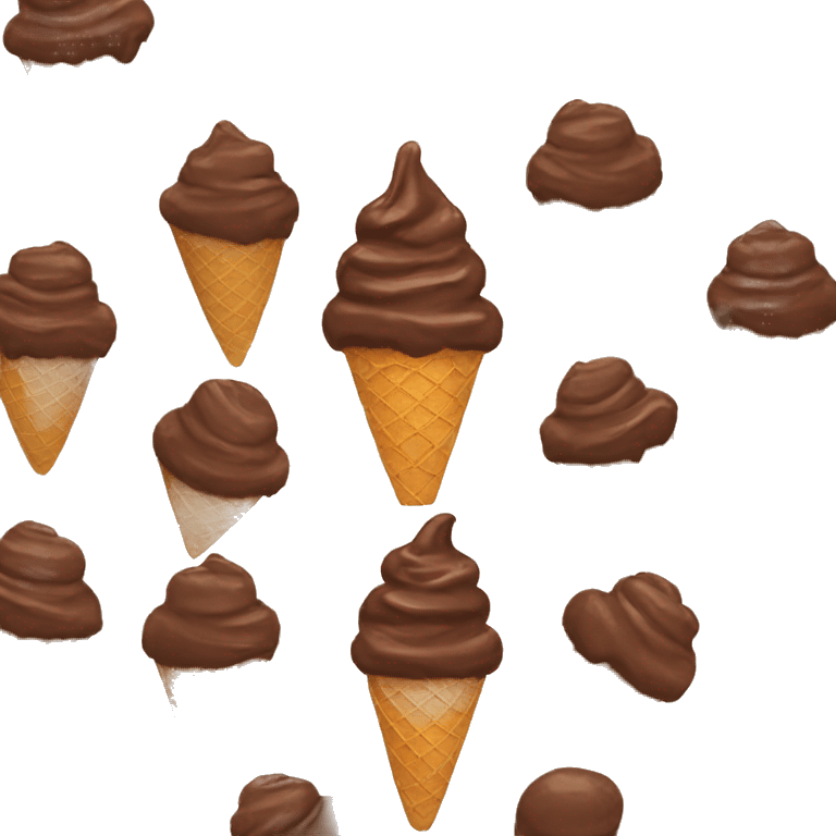 Chocolate ice cream cone emoji