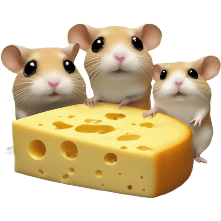 alien hamster cult with cheese and weed emoji