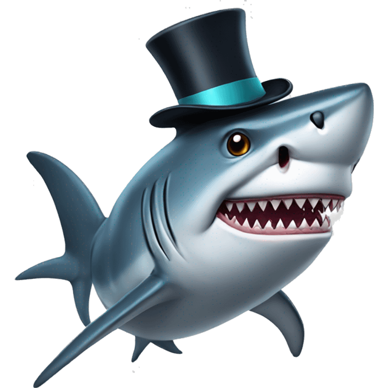 shark with tophat emoji