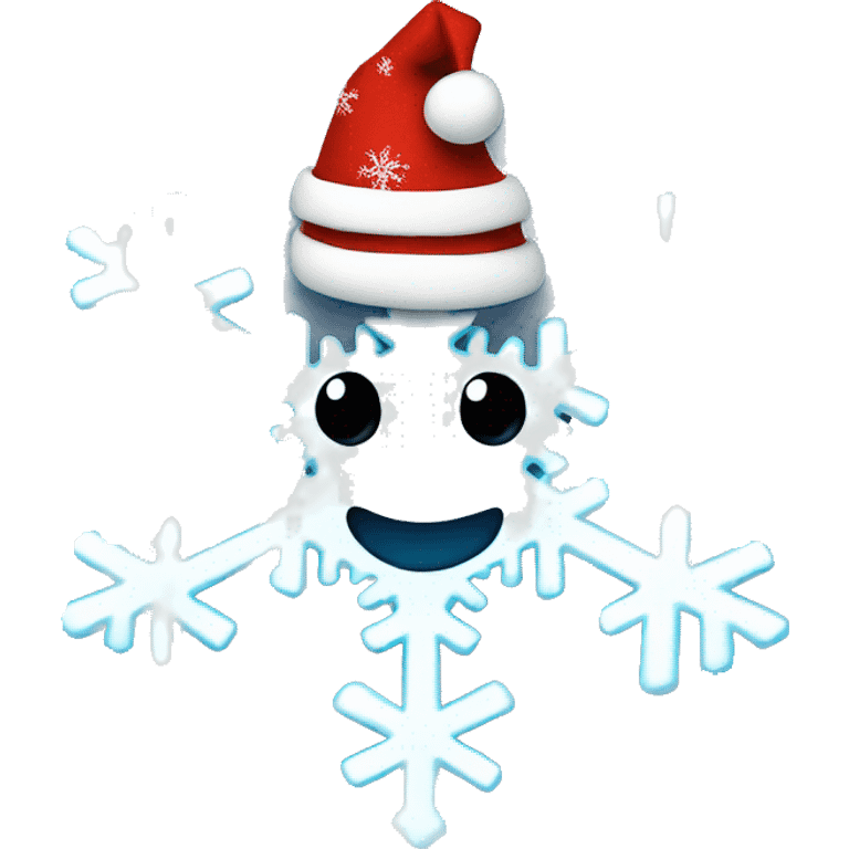 snowflake with christmas hat emoji