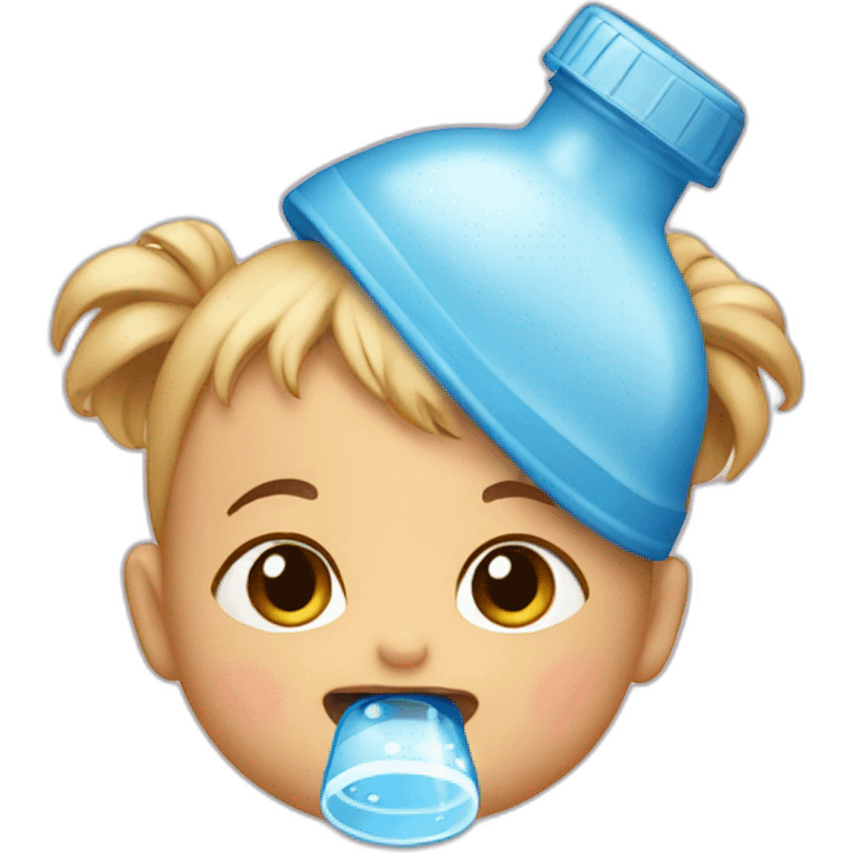 baby drinking from a waterbottle emoji