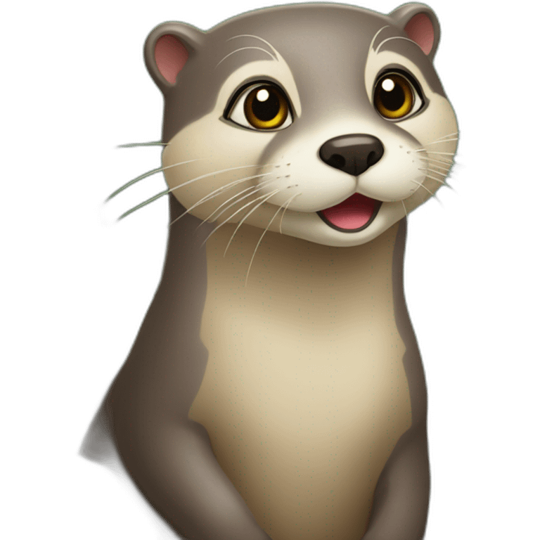 Loutre avec chat emoji