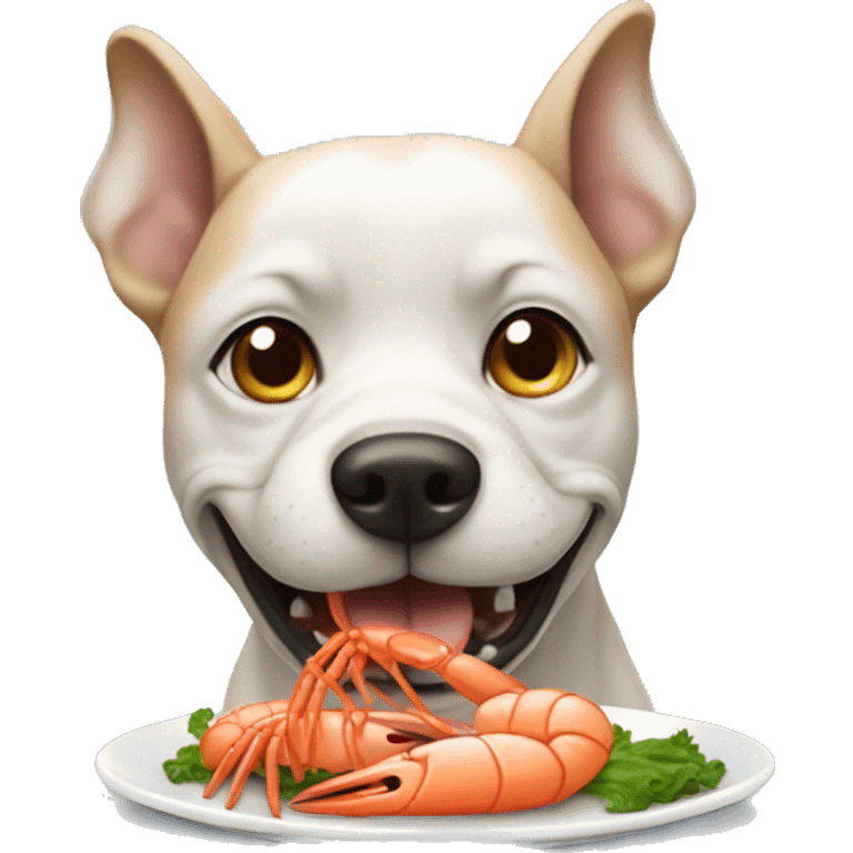 Dog eating shrimp emoji