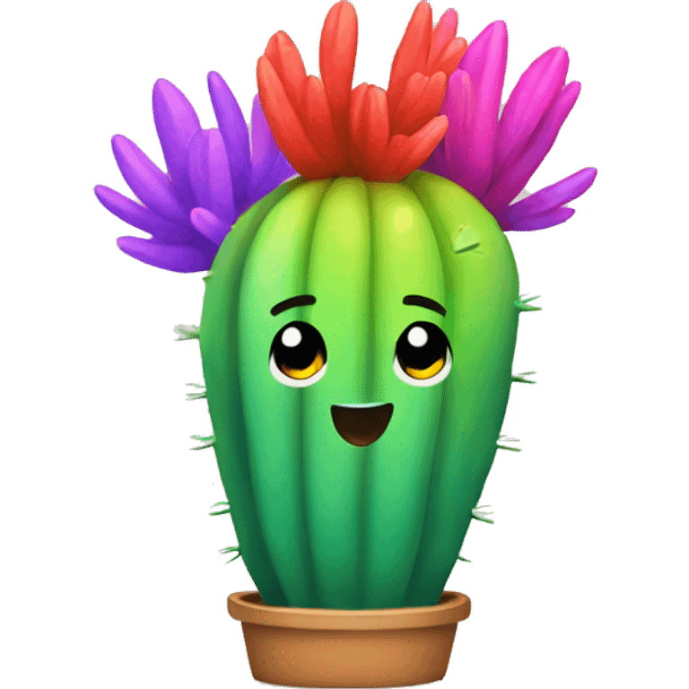 Rainbow cactus emoji