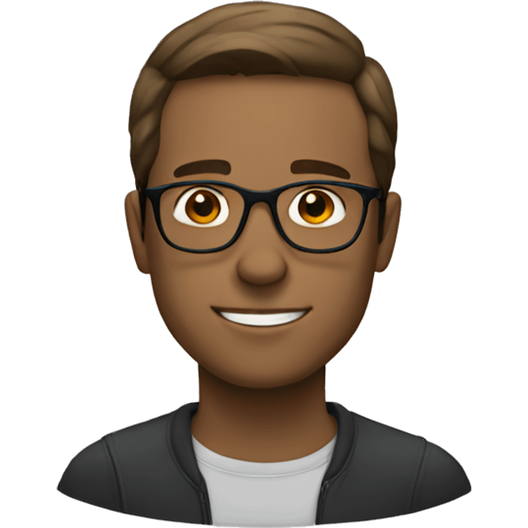 white male with glasses and brown hair emoji