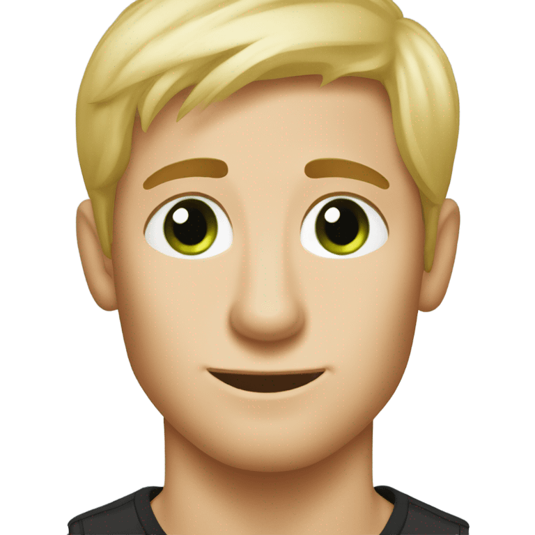 Green eyed short blonde hair guy with long black haired dachshund emoji