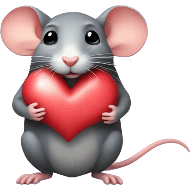 A rat embraces the heart emoji