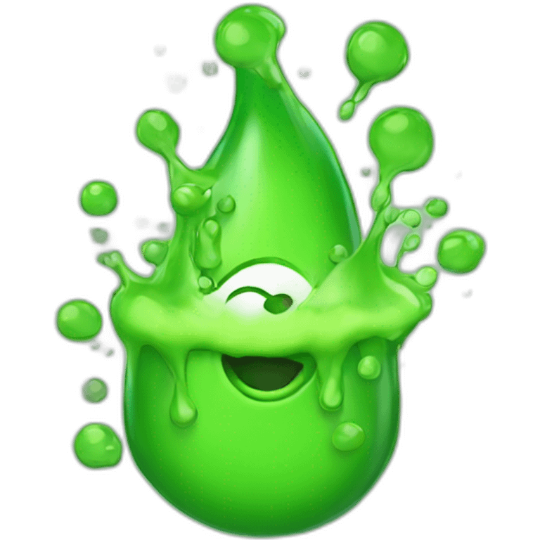 Green squirting emoji