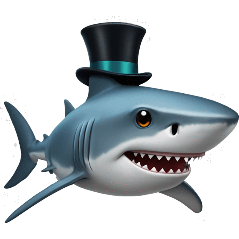 Shark with top hat emoji