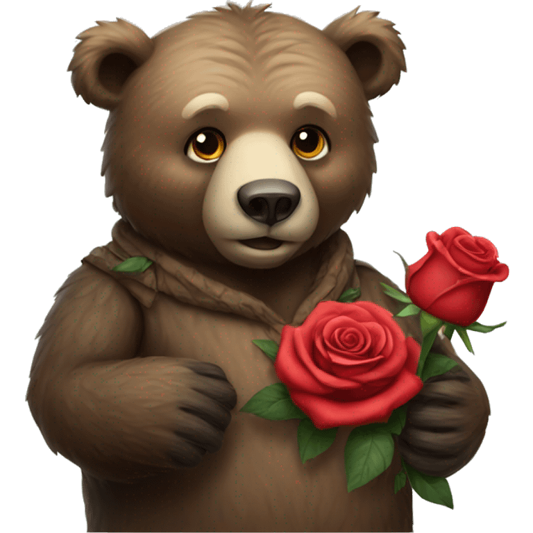 Bear with rose emoji