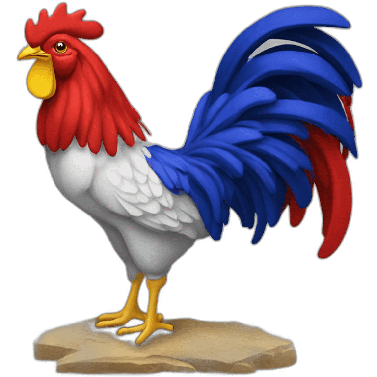 Drapeau de la France avec le coq wallon hardis emoji