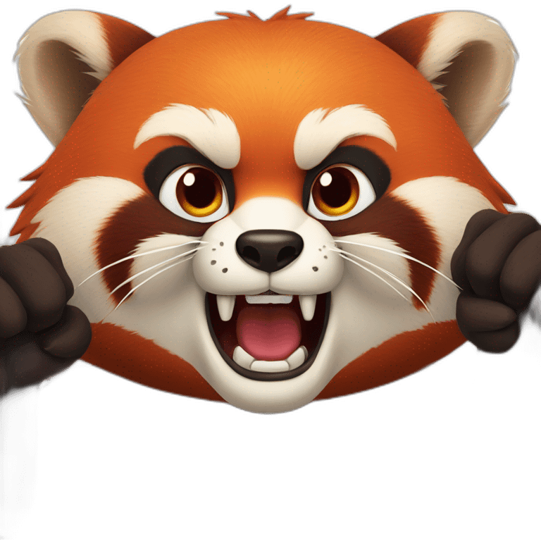 Angry Red Panda clenching its fists emoji