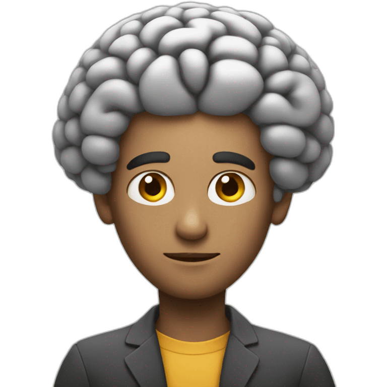 a man with big brain emoji