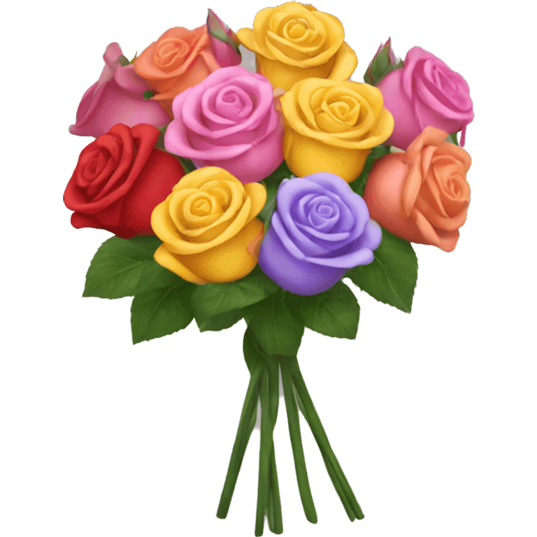 Multicolored bouquet of roses emoji