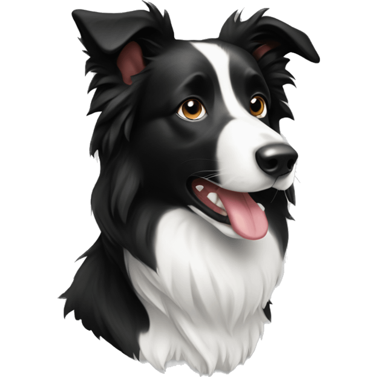 Border collie black and white emoji