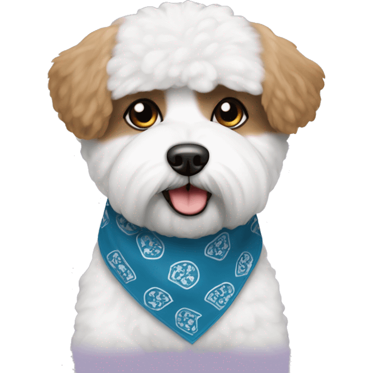 bichon frise with a&m bandana emoji