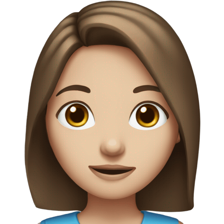 blue-eyed girl with medium-length brown hair emoji