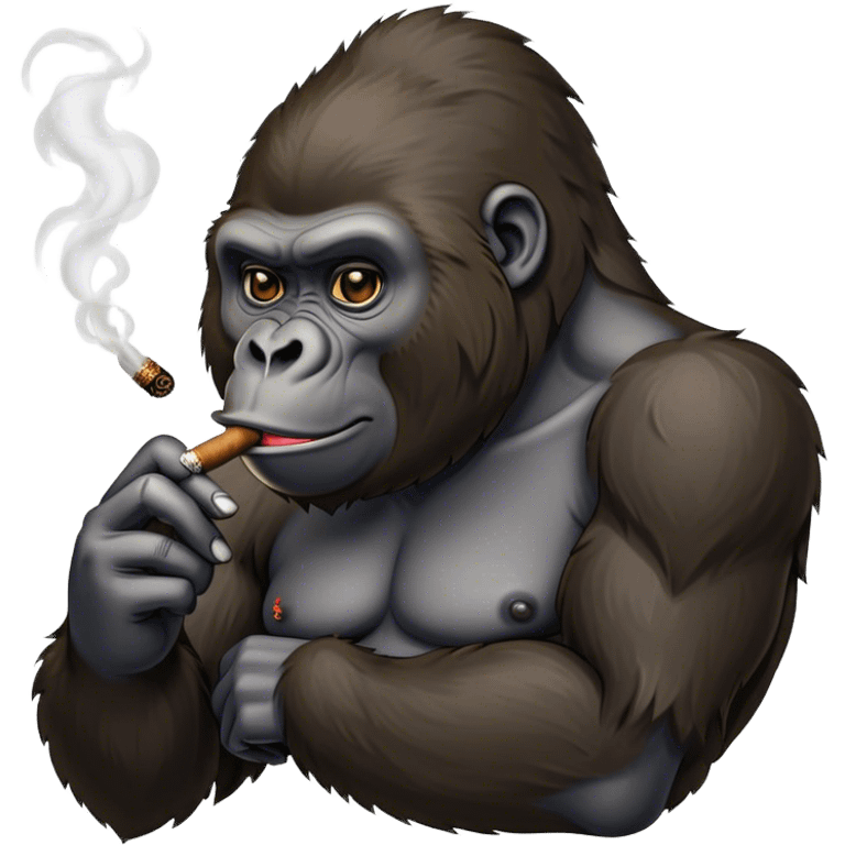 Gorilla smoking cigar emoji