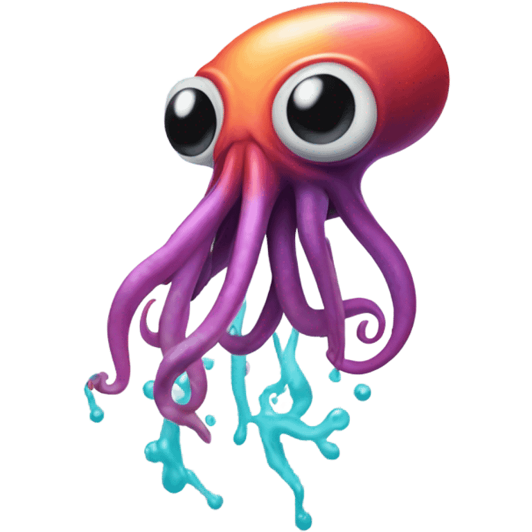 Squid squirting ink emoji