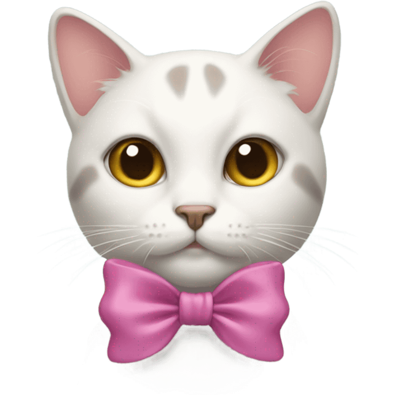 A cat wearing a bow emoji