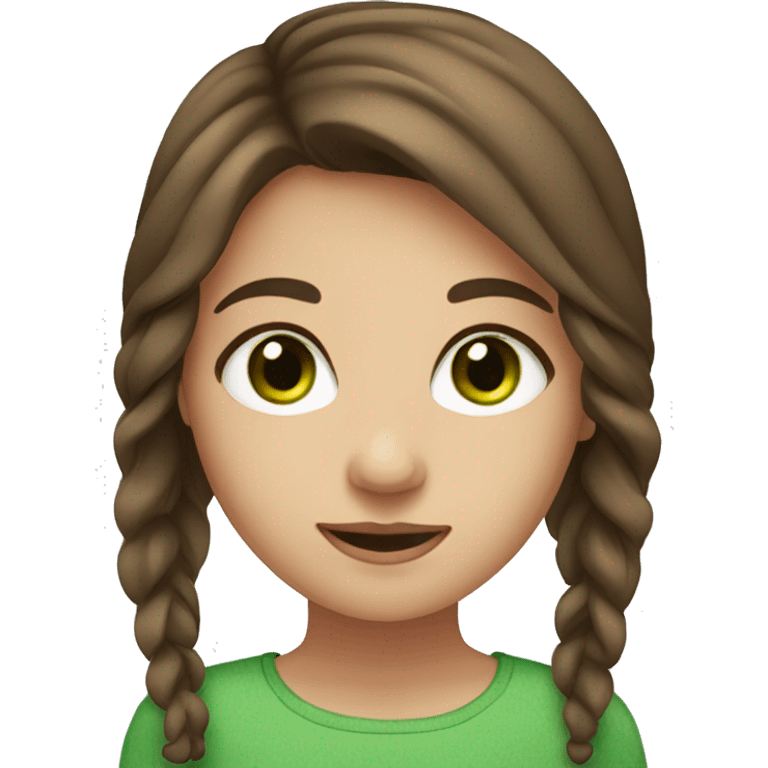 Brown hair, green eyes girl emoji