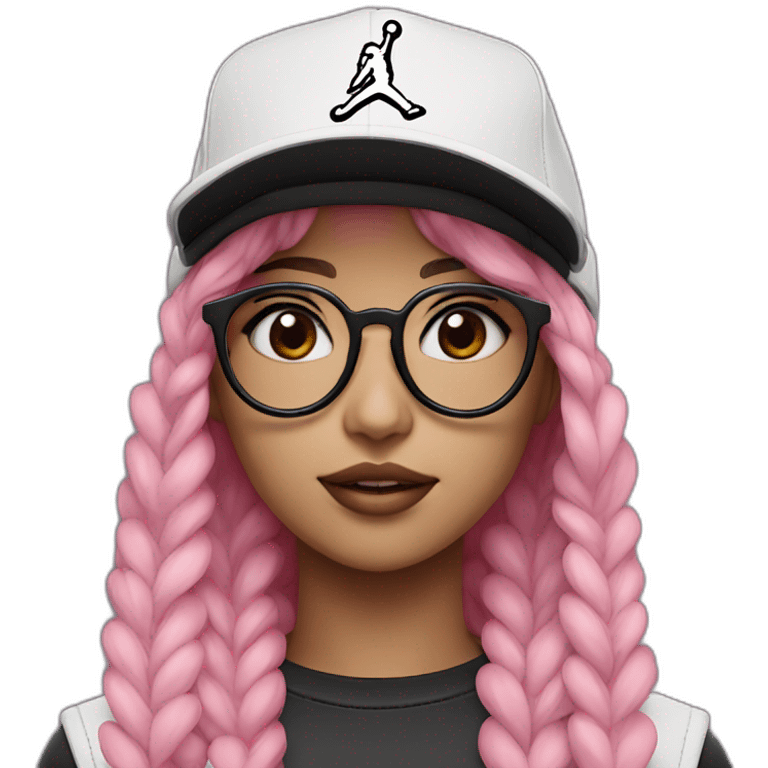 Girl with  BlackPinkGlasses  with Jordan Cap emoji