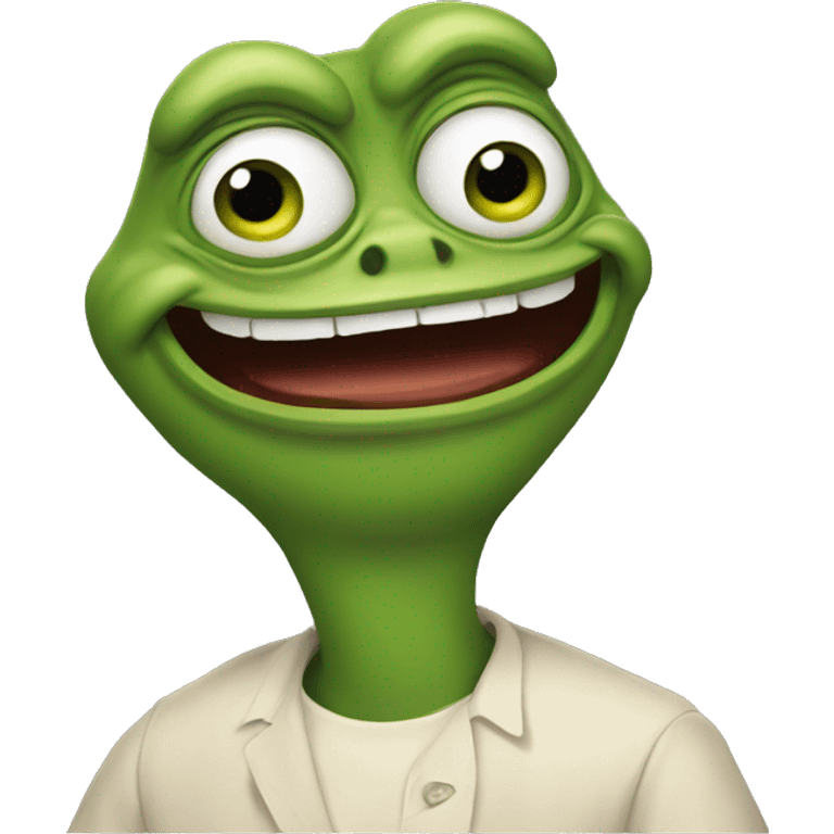 old pepe with a weird laugh emoji