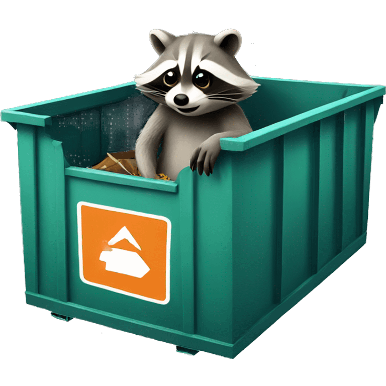 Raccoon smoking in dumpster emoji