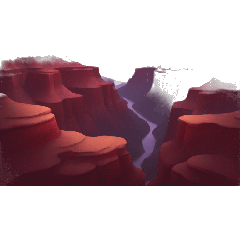 Dark-red clouds covering canyon emoji