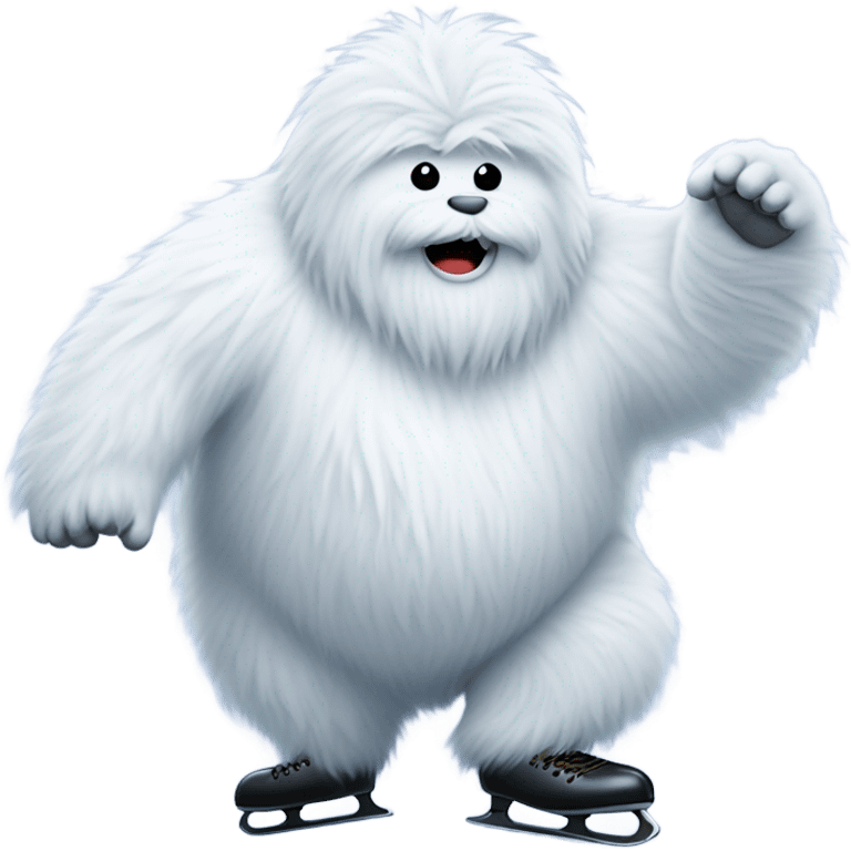 fat yeti ice skating  emoji