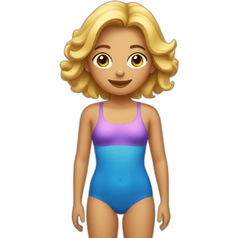 Fille en maillot de bain à la plage emoji