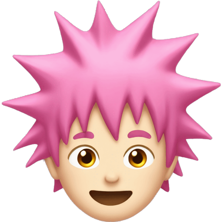 pink spiky hair japanese boy, cheering. From jjk emoji