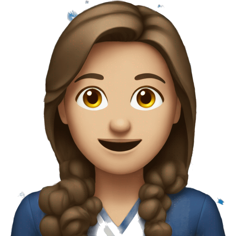 happy brown hair woman patriotic  emoji