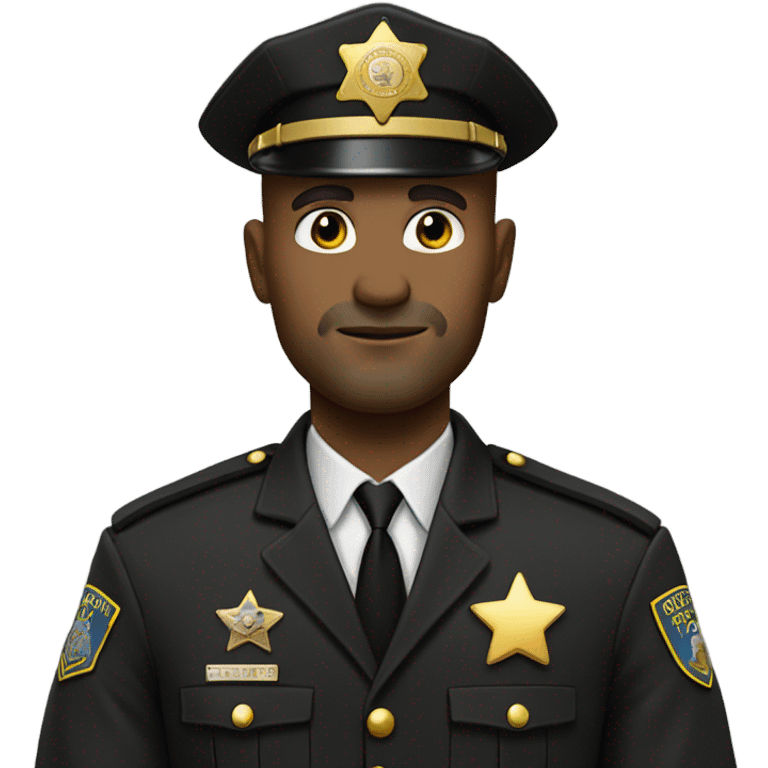 Bald man with circle beard deputy sheriff emoji