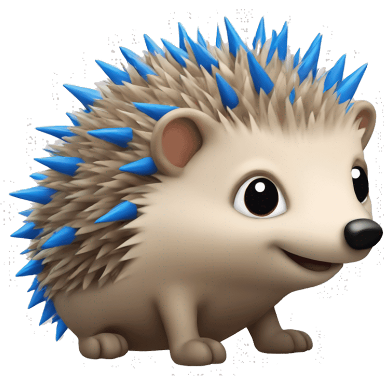 hedgehog with blue spikes emoji