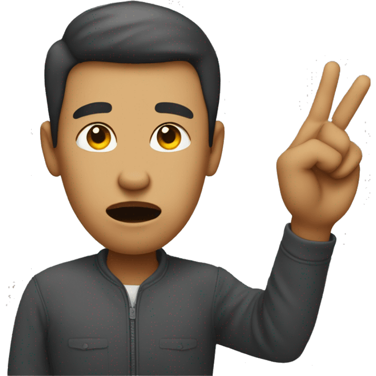 A person giving a dismissive 'nah' gesture, with a raised hand and an unimpressed facial expression emoji