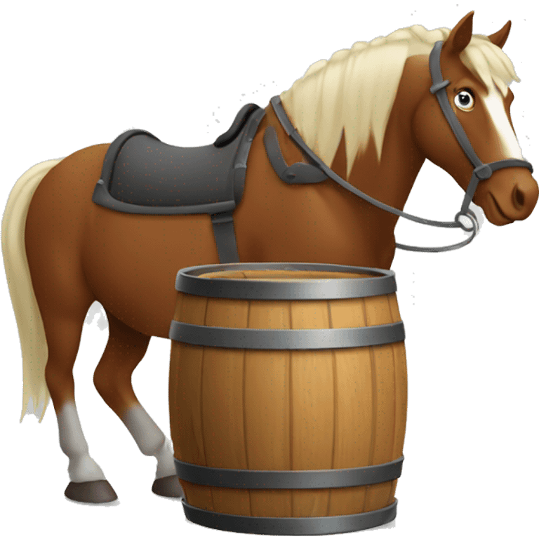 Horse turning a barrel emoji