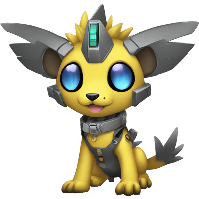 cute cool edgy futuristic punk Digimon-Fakemon-animal full body emoji