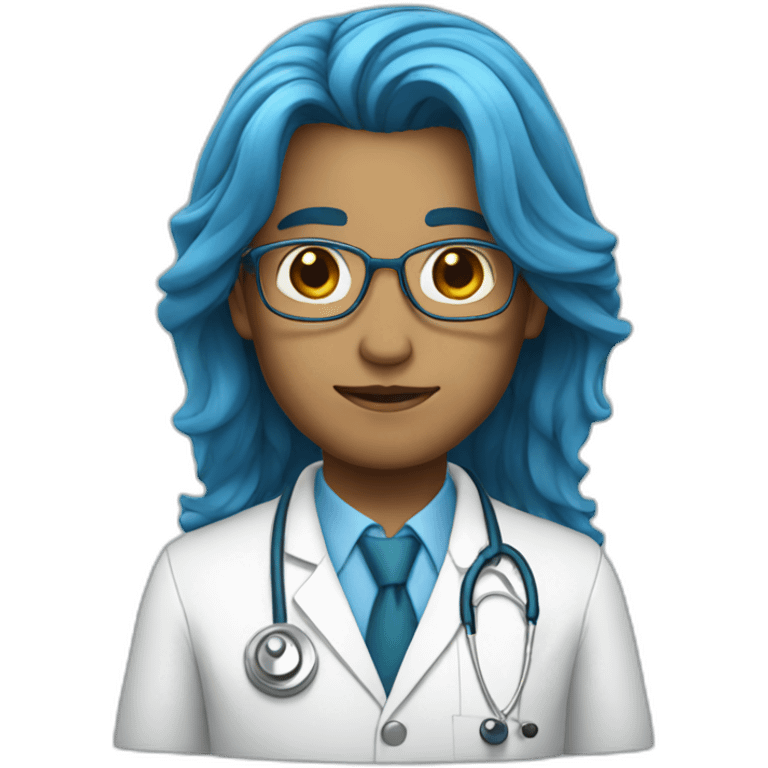 doctor blue long hair emoji