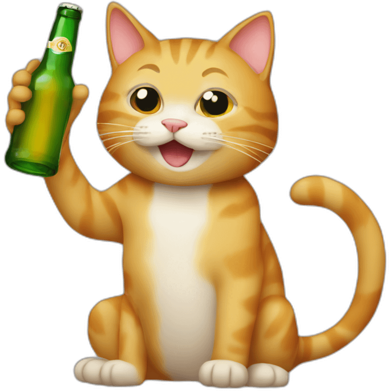 Cat drinking a beer emoji