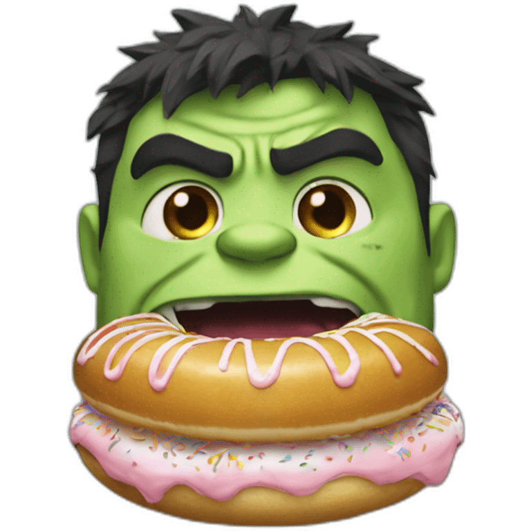 Hulk qui mange un donuts emoji