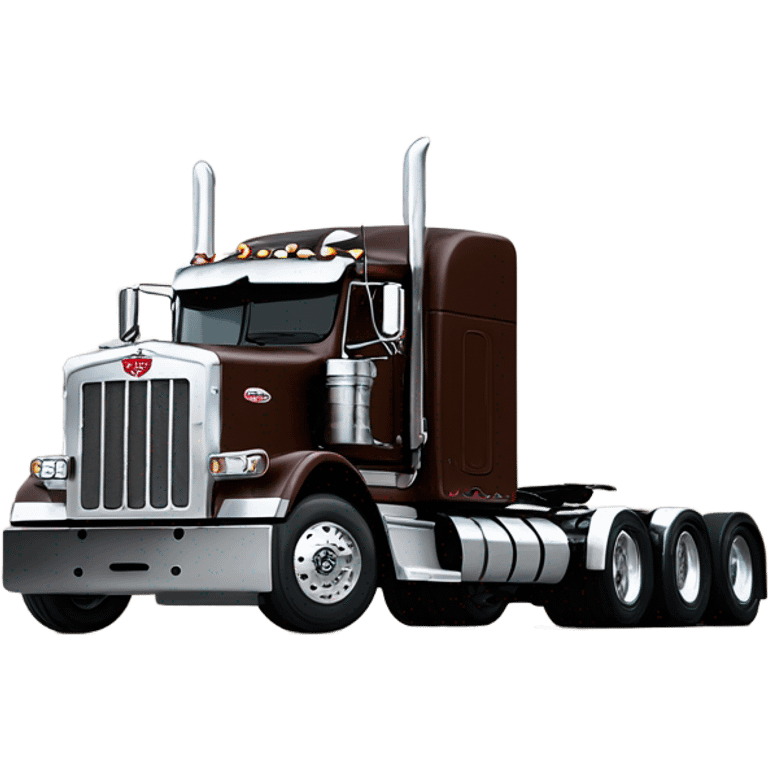 Peterbilt 389 brown cherry with flat top and slash cut exhaust stacks emoji