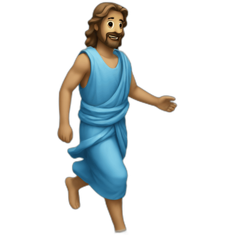 Water walking on Jesus emoji