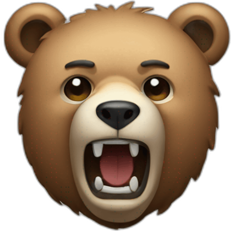 Bear face with weapons emoji