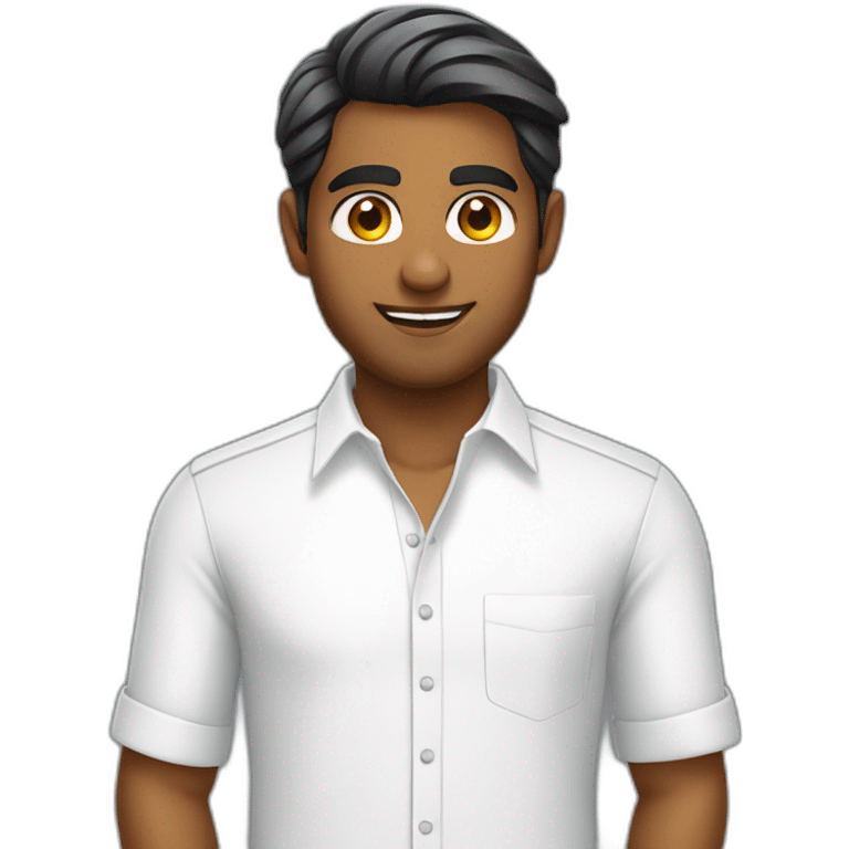 handsome sri lankan guy wearing white shirt emoji