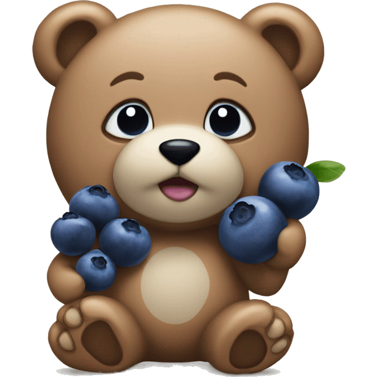 Teddy with blueberry emoji