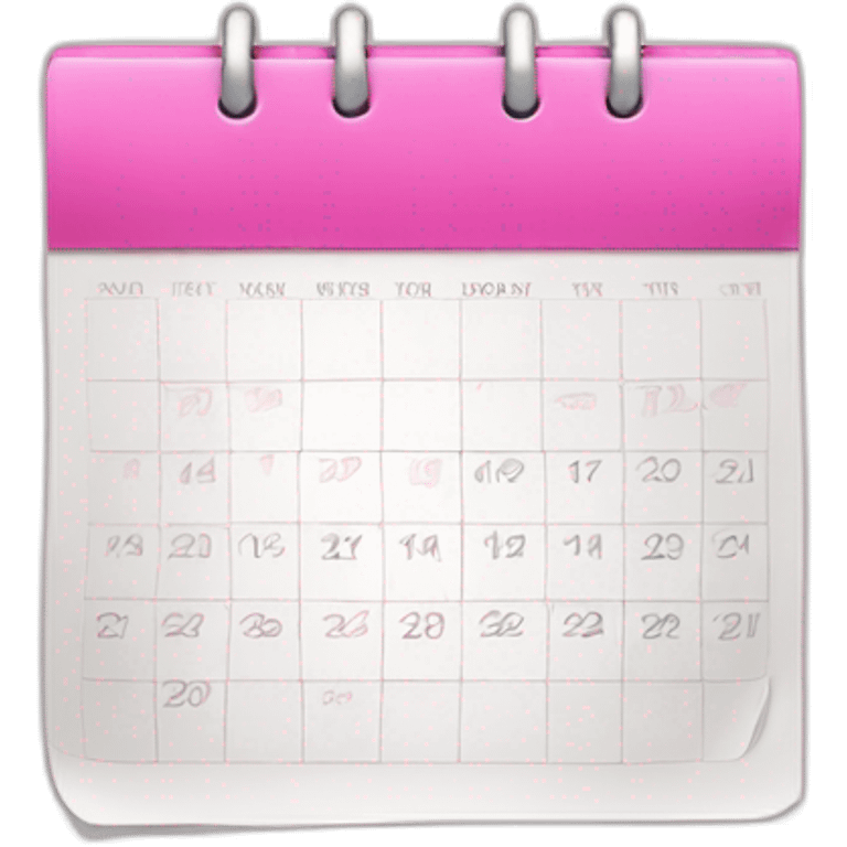 pink calendar with white sheets emoji