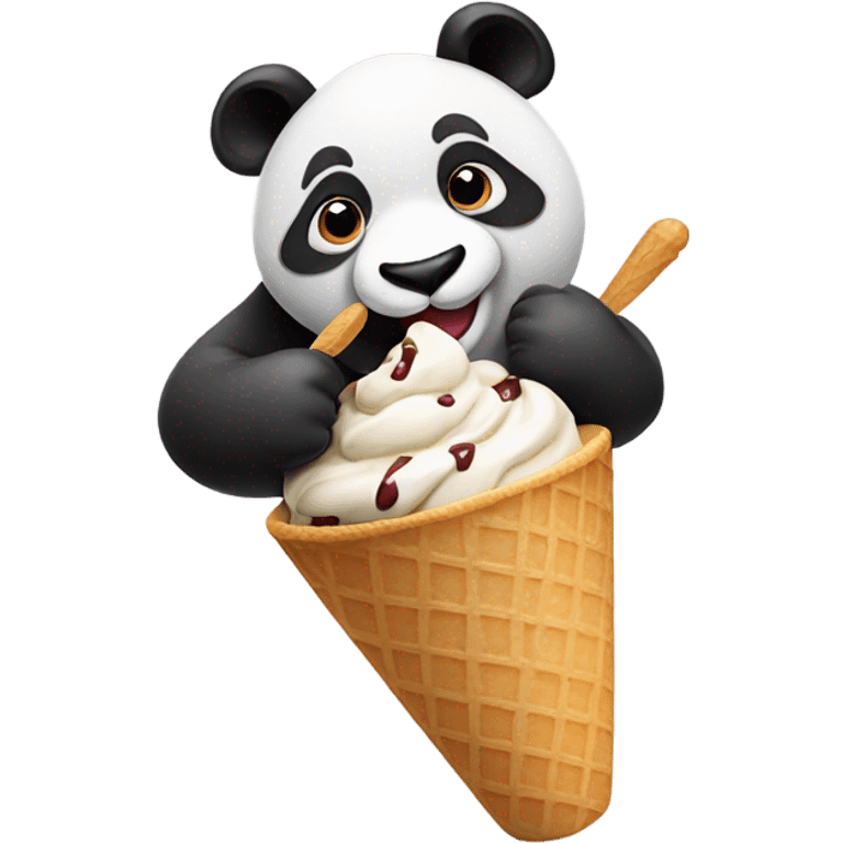 Panda eating ice cream emoji