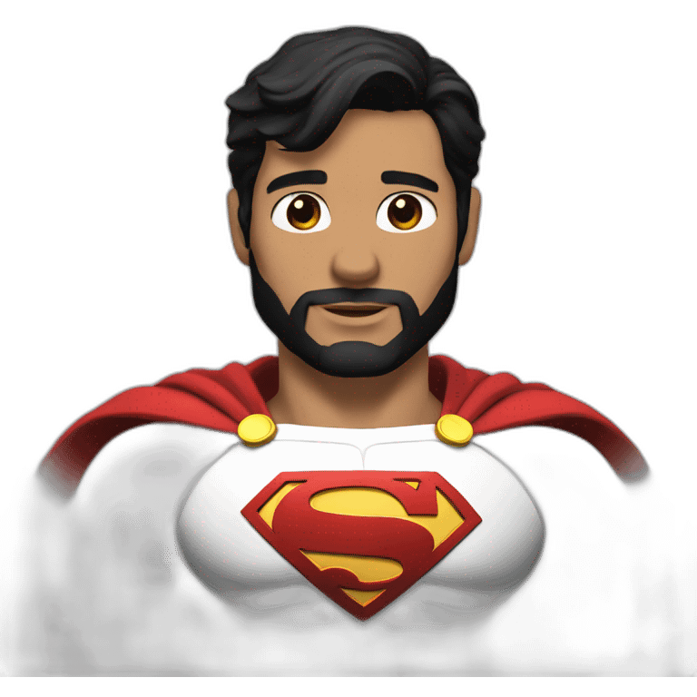 One Superman black hair and beard with cape emoji