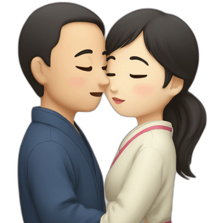 Japanese couple kissing emoji